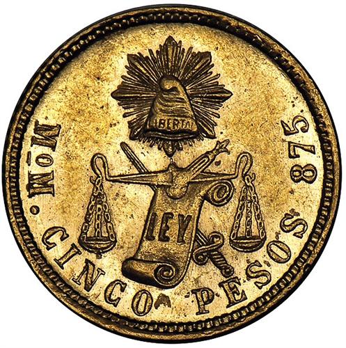 File:Mexico 1872Mo 5 pesos rev Stacks 110-1425.jpg