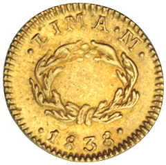 Peru Nor 1838 half escudo rev Eliasberg 3556.jpg