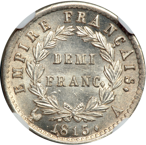 File:France 1813A demi-franc rev Goldberg 69-4686.jpg