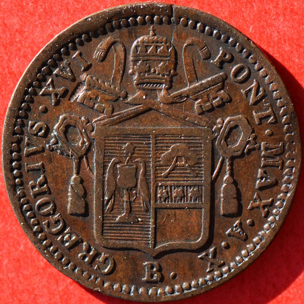 File:Papal States 1840B mezzo baioccho obv Tom F.jpg