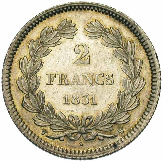 File:France 1831W 2 francs JElsen 83-2169 rev.jpg
