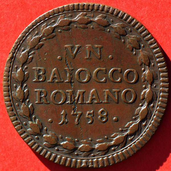 File:Papal States 1758 baiocco rev Tom F.jpg