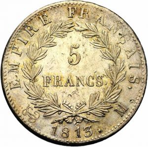 France 1813M 5 francs rev JElsen rev 120-1305.jpg