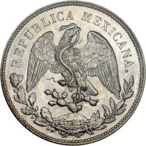 Mexico 1909Mo peso rev Ponterio 169-22332.jpg