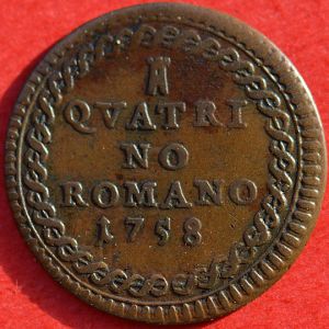 Papal States 1758 quattrino rev Tom F.jpg