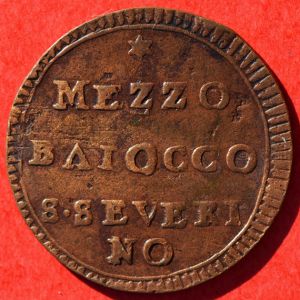 Papal States 1797SSev mezzo baioccho rev Tom F.jpg