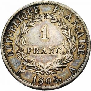 France 1808A franc rev JElsen 117-1818.jpg