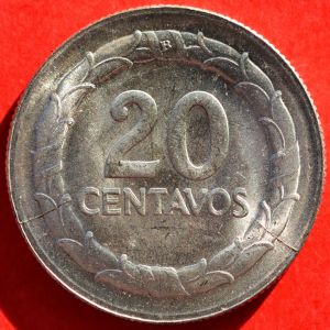 Colombia 1951B 20 centavos rev DSLR.jpg